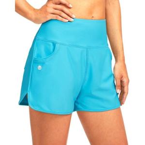 imageG Gradual Womens 3quot High Waisted Swim Board Shorts with Pockets Quick Dry Swimsuit Bottoms Bathing Suit for Women with LinerSky Blue