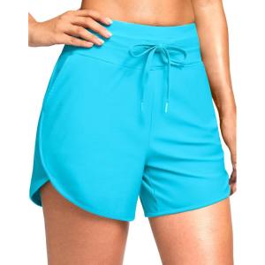 imageG Gradual Womens 4 High Waisted Swim Board Shorts Quick Dry Swimming Bathing Suit Bottoms for Women with Pockets LinerSky Blue
