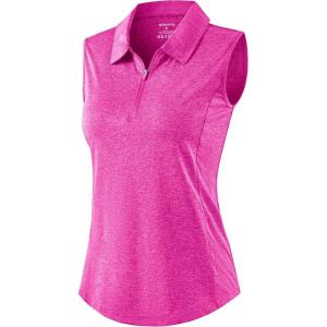imageG Gradual Womens Golf Shirts Lightweight 14 Zip Collared Tank Top Sleeveless Polo Shirts for Tennis Pickleball CasualHeather Rose