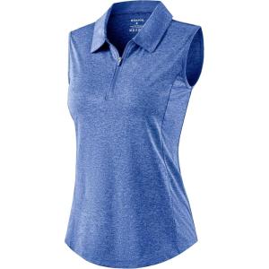 imageG Gradual Womens Golf Shirts Lightweight 14 Zip Collared Tank Top Sleeveless Polo Shirts for Tennis Pickleball CasualHeather Royal Blue