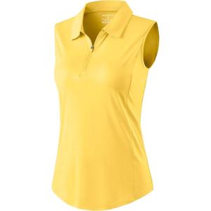 imageG Gradual Womens Golf Shirts Lightweight 14 Zip Collared Tank Top Sleeveless Polo Shirts for Tennis Pickleball CasualHeather Yellow