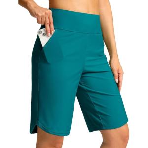 imageG Gradual Womens High Waisted Swim Board Shorts 11quot Knee Length Beach Swimming Long Shorts for Women with Pockets LinerLake Blue