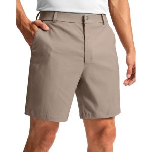 imageMens Golf Dress Shorts 7quot 9quot Stretch Casual Work Flat Front Shorts for Men with 3 Pockets Quick DryCarbon Dust