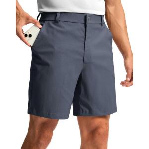 imageMens Golf Dress Shorts 7quot 9quot Stretch Casual Work Flat Front Shorts for Men with 3 Pockets Quick DryDusty Blue