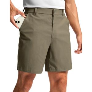 imageMens Golf Dress Shorts 7quot 9quot Stretch Casual Work Flat Front Shorts for Men with 3 Pockets Quick DryDusty Khaki
