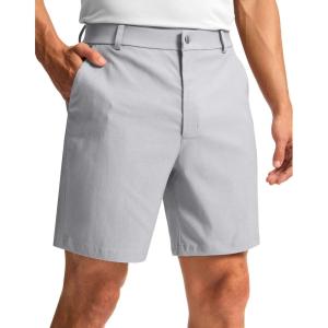 imageMens Golf Dress Shorts 7quot 9quot Stretch Casual Work Flat Front Shorts for Men with 3 Pockets Quick DryGull Gray