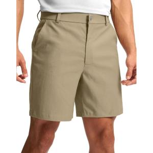 imageMens Golf Dress Shorts 7quot 9quot Stretch Casual Work Flat Front Shorts for Men with 3 Pockets Quick DryKhaki