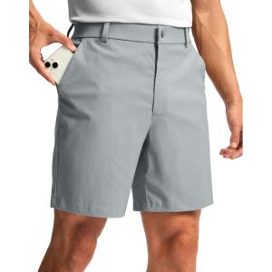 imageMens Golf Dress Shorts 7quot 9quot Stretch Casual Work Flat Front Shorts for Men with 3 Pockets Quick DryLight Grey