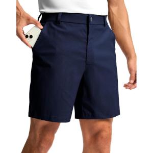 imageMens Golf Dress Shorts 7quot 9quot Stretch Casual Work Flat Front Shorts for Men with 3 Pockets Quick DryNavy