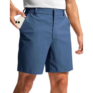 imageMens Golf Dress Shorts 7quot 9quot Stretch Casual Work Flat Front Shorts for Men with 3 Pockets Quick DrySlate Blue
