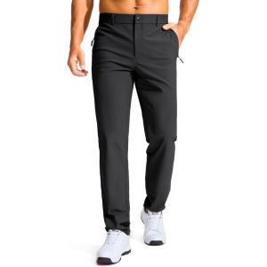 imageMens Golf Pants  30quot32quot34quot Slim Fit Stretch Lightweight Dress Pants for Men with Zipper Pockets Casual WorkBlack