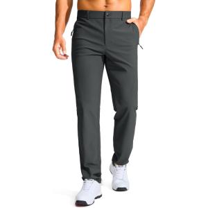 imageMens Golf Pants  30quot32quot34quot Slim Fit Stretch Lightweight Dress Pants for Men with Zipper Pockets Casual WorkDark Gray