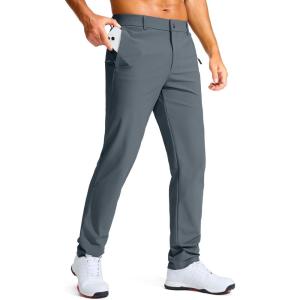imageMens Golf Pants  30quot32quot34quot Slim Fit Stretch Lightweight Dress Pants for Men with Zipper Pockets Casual WorkDusty Blue