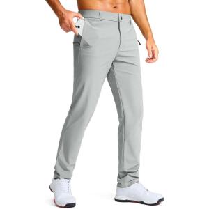imageMens Golf Pants  30quot32quot34quot Slim Fit Stretch Lightweight Dress Pants for Men with Zipper Pockets Casual WorkHalo Grey