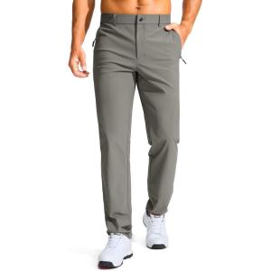 imageMens Golf Pants  30quot32quot34quot Slim Fit Stretch Lightweight Dress Pants for Men with Zipper Pockets Casual WorkLight Grey
