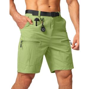 imageMens Hiking Cargo Shorts Stretch Quick Dry Outdoor Tactical Shorts for Men with Multi Pocket for Fishing CasualGreenery