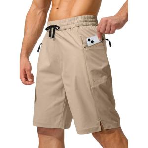 imageMens Swim Trunks Quick Dry Board Shorts with Zipper Pockets Beach Shorts Bathing Suits for Men  No Mesh LinerKhaki
