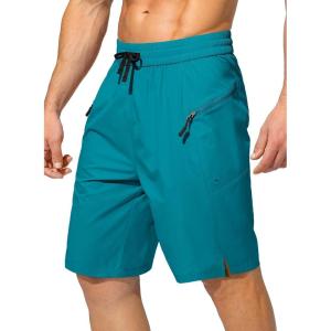 imageMens Swim Trunks Quick Dry Board Shorts with Zipper Pockets Beach Shorts Bathing Suits for Men  No Mesh LinerLake Green