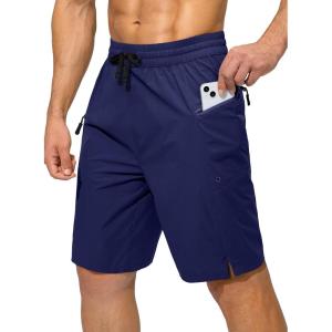 imageMens Swim Trunks Quick Dry Board Shorts with Zipper Pockets Beach Shorts Bathing Suits for Men  No Mesh LinerNavy
