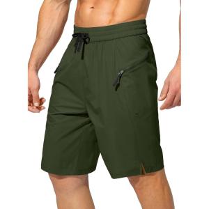 imageMens Swim Trunks Quick Dry Board Shorts with Zipper Pockets Beach Shorts Bathing Suits for Men  No Mesh LinerOlive