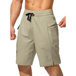 imageMens Swim Trunks Quick Dry Board Shorts with Zipper Pockets Beach Shorts Bathing Suits for Men  No Mesh LinerSage Green