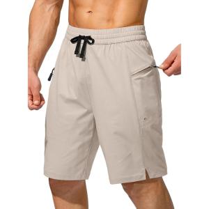 imageMens Swim Trunks Quick Dry Board Shorts with Zipper Pockets Beach Shorts Bathing Suits for Men  No Mesh LinerSilver
