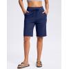 imageG GRADUAL Bermuda Shorts for Women with Pockets 10quot Knee Length Womens High Waisted Long Shorts for Walking Athletic WorkoutDark Blue