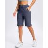 imageG GRADUAL Bermuda Shorts for Women with Pockets 10quot Knee Length Womens High Waisted Long Shorts for Walking Athletic WorkoutDusty Blue