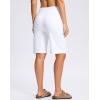 imageG GRADUAL Bermuda Shorts for Women with Pockets 10quot Knee Length Womens High Waisted Long Shorts for Walking Athletic WorkoutWhite