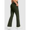 imageG Gradual Fleece Lined Leggings for Women No Front Seam High Waist Thermal Flare Pants with Pockets for Winter Hiking YogaDark Green