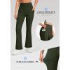 imageG Gradual Fleece Lined Leggings for Women No Front Seam High Waist Thermal Flare Pants with Pockets for Winter Hiking YogaDark Green
