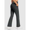 imageG Gradual Fleece Lined Leggings for Women No Front Seam High Waist Thermal Flare Pants with Pockets for Winter Hiking YogaDark Grey