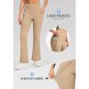 imageG Gradual Fleece Lined Leggings for Women No Front Seam High Waist Thermal Flare Pants with Pockets for Winter Hiking YogaKhaki
