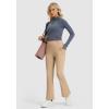 imageG Gradual Fleece Lined Leggings for Women No Front Seam High Waist Thermal Flare Pants with Pockets for Winter Hiking YogaKhaki