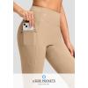 imageG Gradual Fleece Lined Leggings for Women No Front Seam High Waist Thermal Flare Pants with Pockets for Winter Hiking YogaKhaki