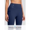 imageG Gradual Fleece Lined Leggings for Women No Front Seam High Waist Thermal Flare Pants with Pockets for Winter Hiking YogaNavy