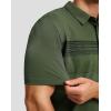 imageG Gradual Golf Shirts Short Sleeve Quick Dry Performance Moisture Wicking Collared Heather Polo Casual Athletic BusinessBdark Green Stripe