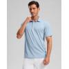 imageG Gradual Golf Shirts Short Sleeve Quick Dry Performance Moisture Wicking Collared Heather Polo Casual Athletic BusinessLt Grey Blue