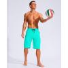 imageG Gradual Mens 11quot Board Shorts with 3 Zipper Pockets Long Swim Trunks Quick Dry Bathing Suit Swimwear Beach Shorts No LinerCyan