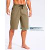 imageG Gradual Mens 11quot Board Shorts with 3 Zipper Pockets Long Swim Trunks Quick Dry Bathing Suit Swimwear Beach Shorts No LinerDark Khaki