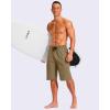 imageG Gradual Mens 11quot Board Shorts with 3 Zipper Pockets Long Swim Trunks Quick Dry Bathing Suit Swimwear Beach Shorts No LinerDark Khaki