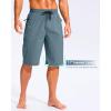 imageG Gradual Mens 11quot Board Shorts with 3 Zipper Pockets Long Swim Trunks Quick Dry Bathing Suit Swimwear Beach Shorts No LinerDusty Blue