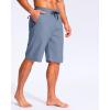 imageG Gradual Mens 11quot Board Shorts with 3 Zipper Pockets Long Swim Trunks Quick Dry Bathing Suit Swimwear Beach Shorts No LinerLight Blue