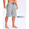 imageG Gradual Mens 11quot Board Shorts with 3 Zipper Pockets Long Swim Trunks Quick Dry Bathing Suit Swimwear Beach Shorts No LinerLight Grey