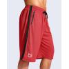 imageG Gradual Mens 11quot Long Basketball Shorts with Zipper Pockets Mesh Quick Dry Lightweight Gym Athletic Shorts for MenRed