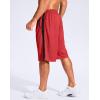 imageG Gradual Mens 11quot Long Basketball Shorts with Zipper Pockets Mesh Quick Dry Lightweight Gym Athletic Shorts for MenRed