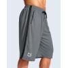 imageG Gradual Mens 11quot Long Basketball Shorts with Zipper Pockets Mesh Quick Dry Lightweight Gym Athletic Shorts for MenSteel