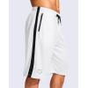 imageG Gradual Mens 11quot Long Basketball Shorts with Zipper Pockets Mesh Quick Dry Lightweight Gym Athletic Shorts for MenWhite