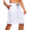 imageG Gradual Mens Athletic Workout Shorts with Pockets 5quot7quot9quot Lightweight Quick Dry Gym Basketball Running Shorts for MenWhite