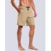 imageG Gradual Mens Swim Trunks with Compression Liner 7quot Quick Dry Board Shorts Swimsuit Bathing Suit for Men with Zipper PocketsKhaki